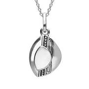 Sterling Silver Bauxite Marquise Beaded Line Necklace P2105