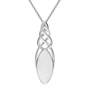 Sterling Silver Bauxite Marquise Pierced Long Necklace P1391