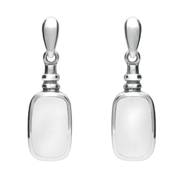 Sterling Silver Bauxite Oblong Bottle Top Drop Earrings, E055.