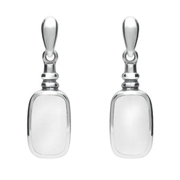 Sterling Silver Bauxite Oblong Bottle Top Drop Earrings, E055.