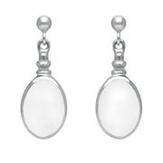 Sterling Silver Bauxite Oval Bottle Top Drop Earrings E056