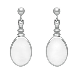 Sterling Silver Bauxite Oval Bottle Top Drop Earrings E056