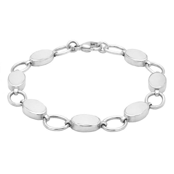 Sterling Silver Bauxite Oval Ring Bracelet B185