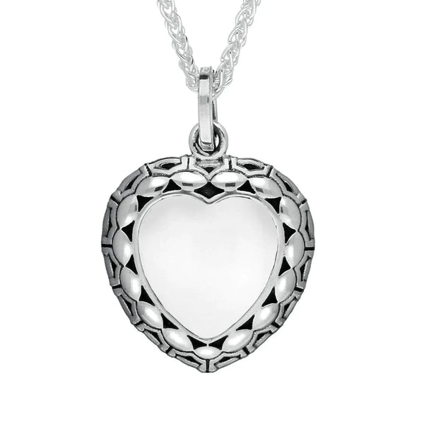 Sterling Silver Bauxite Oxidised Heart Necklace P2557