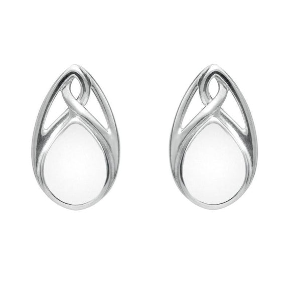 Sterling Silver Bauxite Pear Shaped Celtic Stud Earrings E973