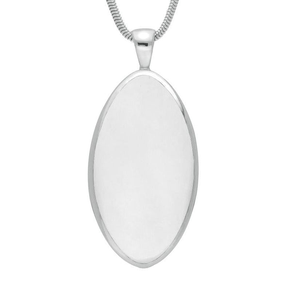 Sterling Silver Bauxite Pointed Oval Necklace P079