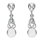 Sterling Silver Bauxite Round Celtic Dropper Earrings E975
