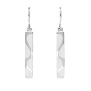 Sterling Silver Bauxite Slim Four Stone Drop Earrings. E555.