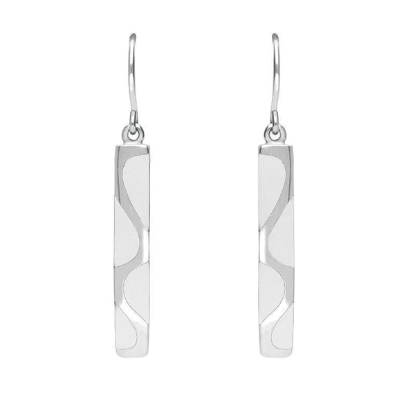 Sterling Silver Bauxite Slim Four Stone Drop Earrings. E555.