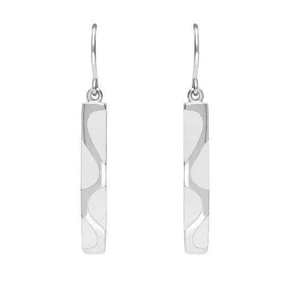 Sterling Silver Bauxite Slim Four Stone Drop Earrings. E555.