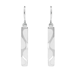 Sterling Silver Bauxite Slim Four Stone Drop Earrings. E555.