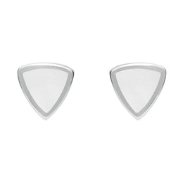 Sterling Silver Bauxite Small Curved Triangle Stud Earrings E061