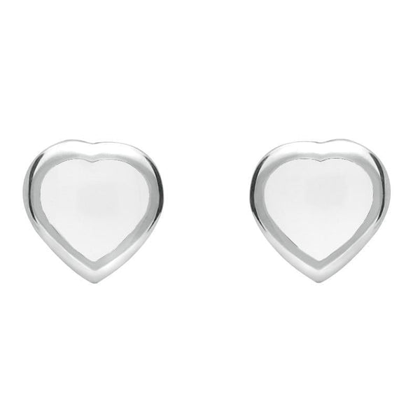 Sterling Silver Bauxite Small Heart Stud Earrings E763