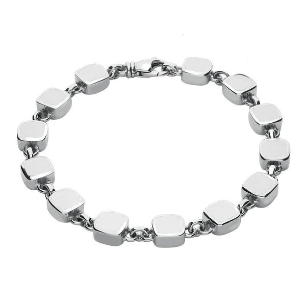 Sterling Silver Bauxite Square Small Cushion Bracelet B538