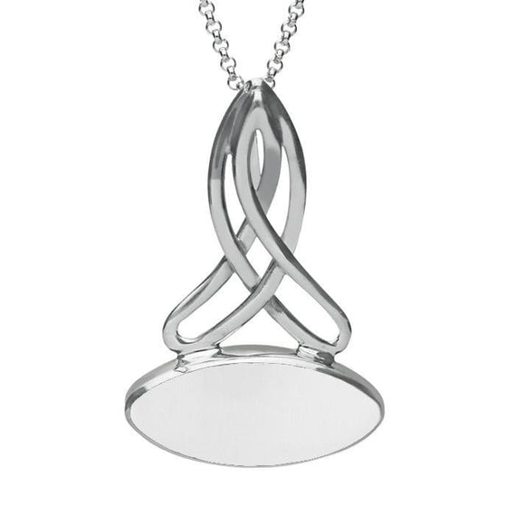 Sterling Silver Bauxite Wide Marquise Celtic Necklace P1393