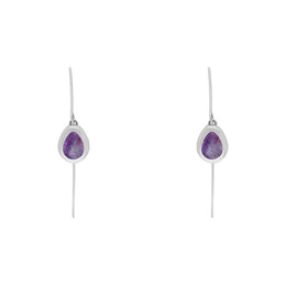 Sterling Silver Blue John Cross Disc Drop Earrings