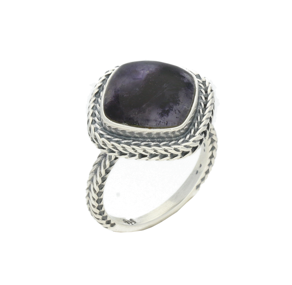 Sterling Silver Blue John Cushion Foxtail Ring. R851
