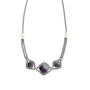 Sterling Silver Blue John Foxtail Cushion Necklace, N963.