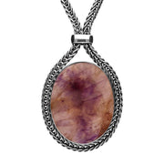 Sterling Silver Blue John Foxtail Small Oval Necklace N749