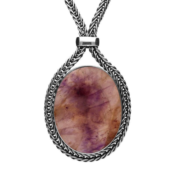 Sterling Silver Blue John Foxtail Small Oval Necklace N749