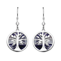 Sterling Silver Blue John Large Round Tree of Life Two Piece Set S063