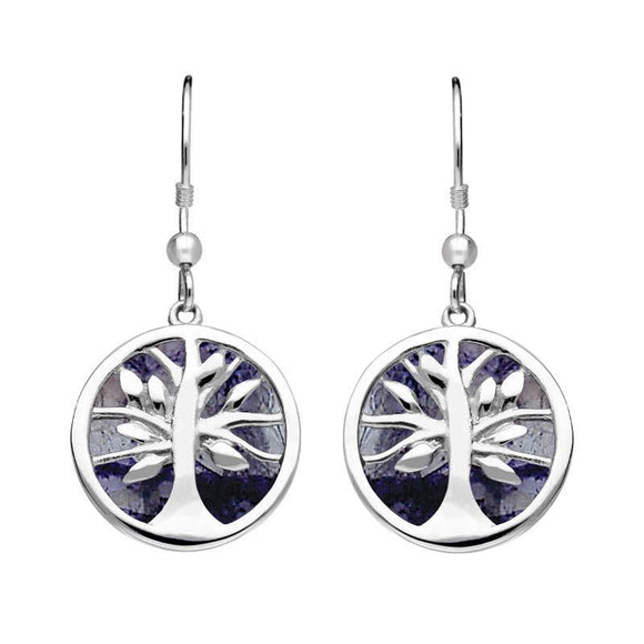 Sterling Silver Blue John Medium Round Tree of Life Two Piece Set S065