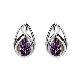 Sterling Silver Blue John Pear Shaped Celtic Four Piece Set. S001 