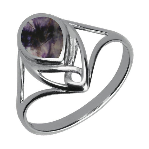 Sterling Silver Blue John Pear Shaped Celtic Four Piece Set. S001 