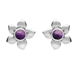 Sterling Silver Blue John Petal Stud Earrings E028