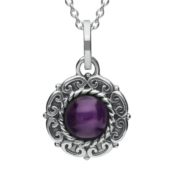 Sterling Silver Blue John Rope Edge Beaded Necklace P2090