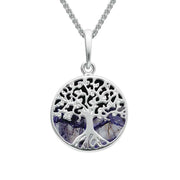 Sterling Silver Blue John Small Round Tree Of Life Necklace P3339