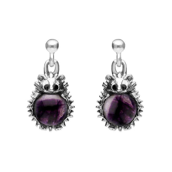 Sterling Silver Blue John Tiny Hedgehog Drop Earrings, E2428
