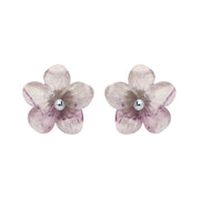 Sterling Silver Blue John Tuberose Pansy Large Stud Earrings, E2410.