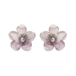 Sterling Silver Blue John Tuberose Pansy Large Stud Earrings, E2410.
