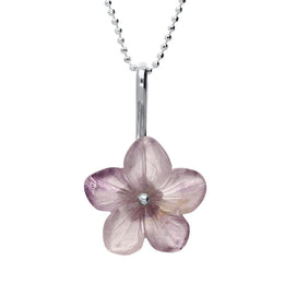 Sterling Silver Blue John Tuberose Pansy Necklace P2853C