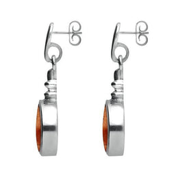 Sterling Silver Jasper Bottle Top Drop Earrings E054