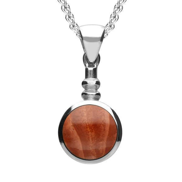 Sterling Silver Jasper Bottle Top Necklace P010