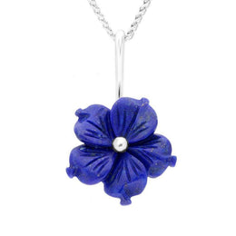 Sterling Silver Lapis Lazuli Tuberose Carnation Necklace, P2854