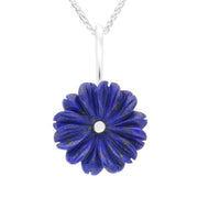 Sterling Silver Lapis Lazuli Tuberose Daisy Necklace, P2855.
