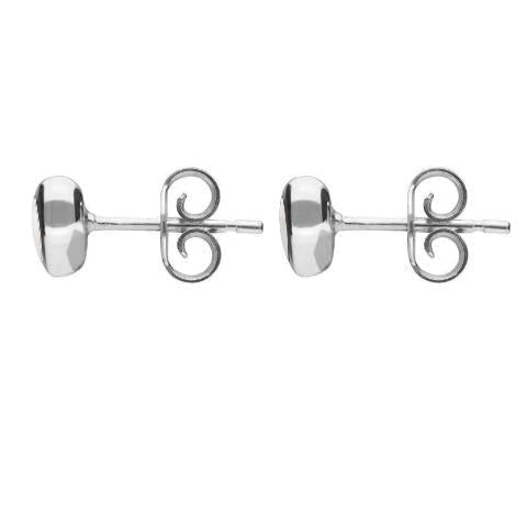 Sterling Silver Mother of Pearl Framed Heart Stud Earrings. E432.