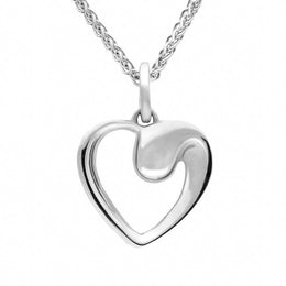Sterling Silver Open Heart Necklace. P2596C.