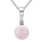 Sterling Silver Pink Mother of Pearl Bottle Top Necklace P010