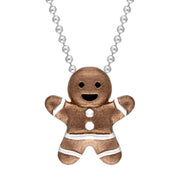 Sterling Silver Rose Gold Gingerbread Man Pendant P3424C