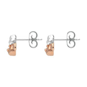 Sterling Silver Rose Gold Ashbourne Show Sheep Head Earrings, E2231