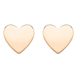 Sterling Silver Rose Gold Vermeil Heart Stud Earrings, E2480.