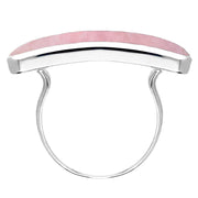 Sterling Silver Rose Quartz Lineaire Long Oval Ring R1005