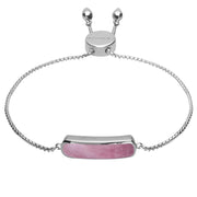 Sterling Silver Rose Quartz Lineaire Petite Bracelet B1072.