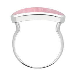 Sterling Silver Rose Quartz Lineaire Petite Oval Ring R1006
