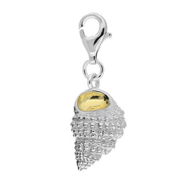 Sterling Silver Yellow Gold Large Ridged Conch Shell Charm G801