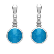 Sterling Silver Turquoise Bottle Top Drop Earrings E054